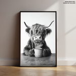 Load image into Gallery viewer, Highland Cow Coffee | Canvas Print
