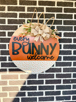 Load image into Gallery viewer, 22" Every Bunny Welcome | Orange | Carrot | Bunny Ears | Spring | Easter | Door Hanger
