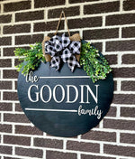 Load image into Gallery viewer, 22&quot; The Last Name Family Door Hanger
