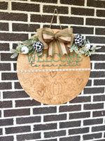 Load image into Gallery viewer, 22&quot; Welcome To Our Patch Door Hanger | Fall
