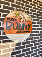 Load image into Gallery viewer, 22" Every Bunny Welcome | Orange | Carrot | Bunny Ears | Spring | Easter | Door Hanger
