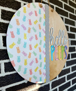 Load image into Gallery viewer, 22" Hello Peeps | Easter | Door Hanger
