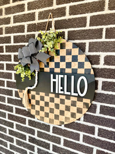 22" Hello | Checkered | Modern | Beads