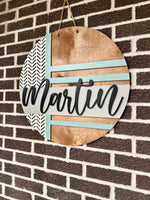 Load image into Gallery viewer, Last Name Door Hanger | Modern
