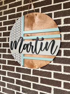 Last Name Door Hanger | Modern