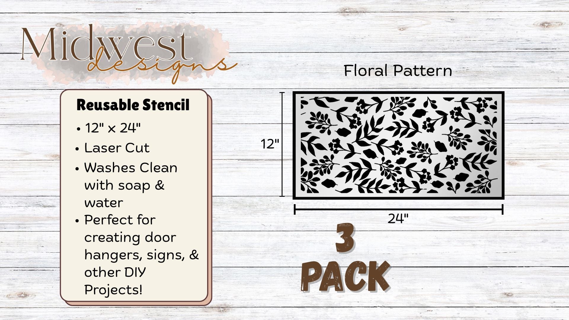 Floral Pattern No. 2 Stencils