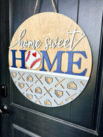 Load image into Gallery viewer, Home Sweet Home | Baseball | Softball | Door Hanger
