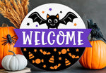 Load image into Gallery viewer, Welcome | Door Hanger | Halloween | Bat
