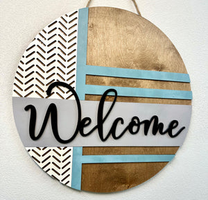 Welcome | Modern | Abstract | Door Hanger