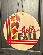 Load image into Gallery viewer, Hello Fall Door Hanger | Leaves
