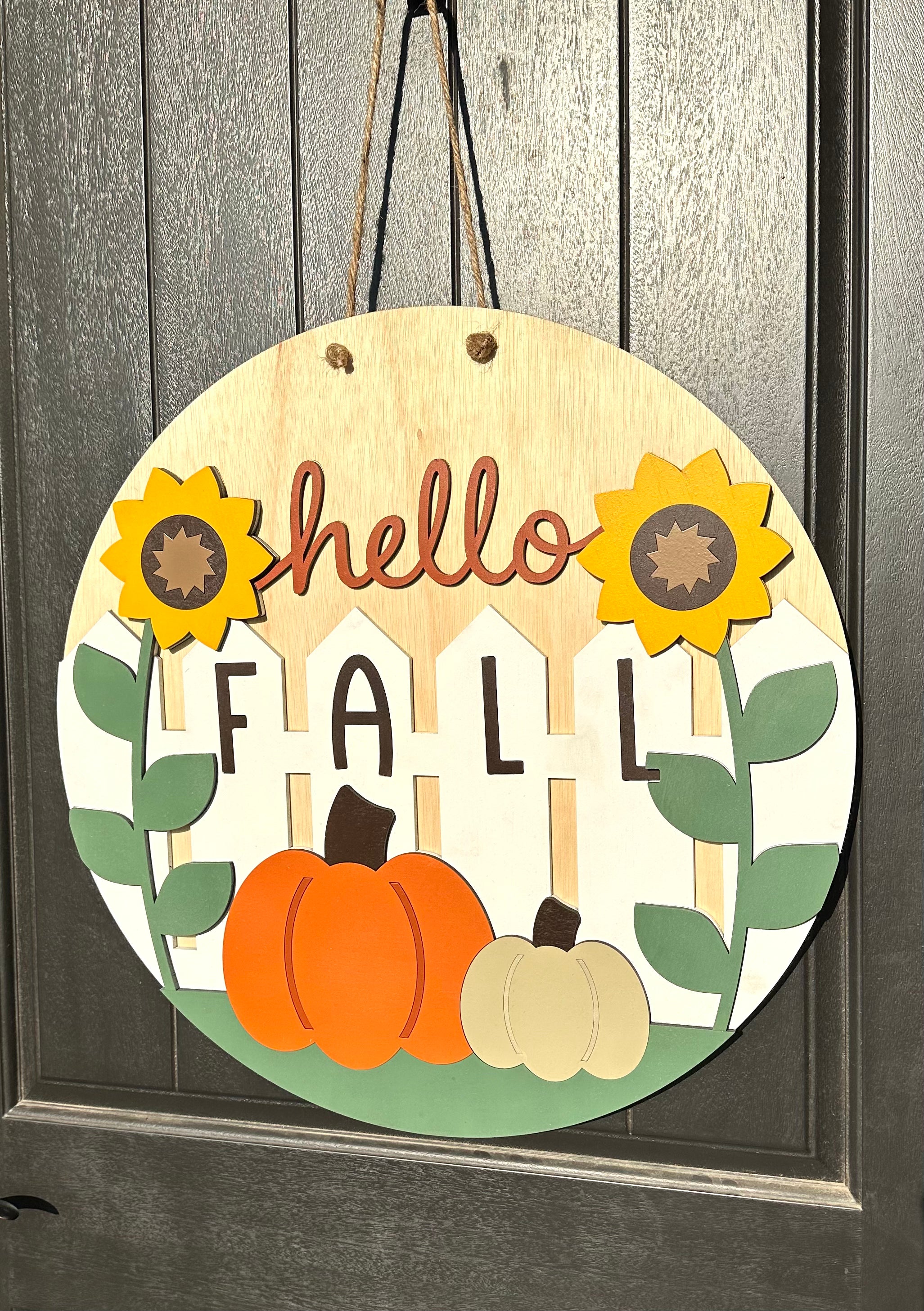 Hello Fall Fence Door Hanger