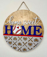 Load image into Gallery viewer, Home Sweet Home | Baseball | Softball | Door Hanger
