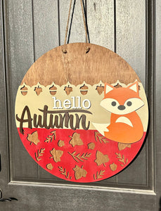 Hello Autumn Door Hanger | Fox