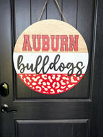 Load image into Gallery viewer, School Pride Leopard/Cheetah | CUSTOMIZE TO YOUR SCHOOL | Door Hanger
