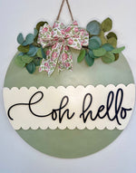 Load image into Gallery viewer, oh hello | Door Hanger
