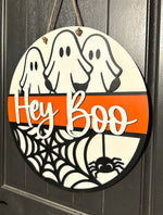 Load image into Gallery viewer, Hey Boo | Door Hanger | Ghosts | Halloween
