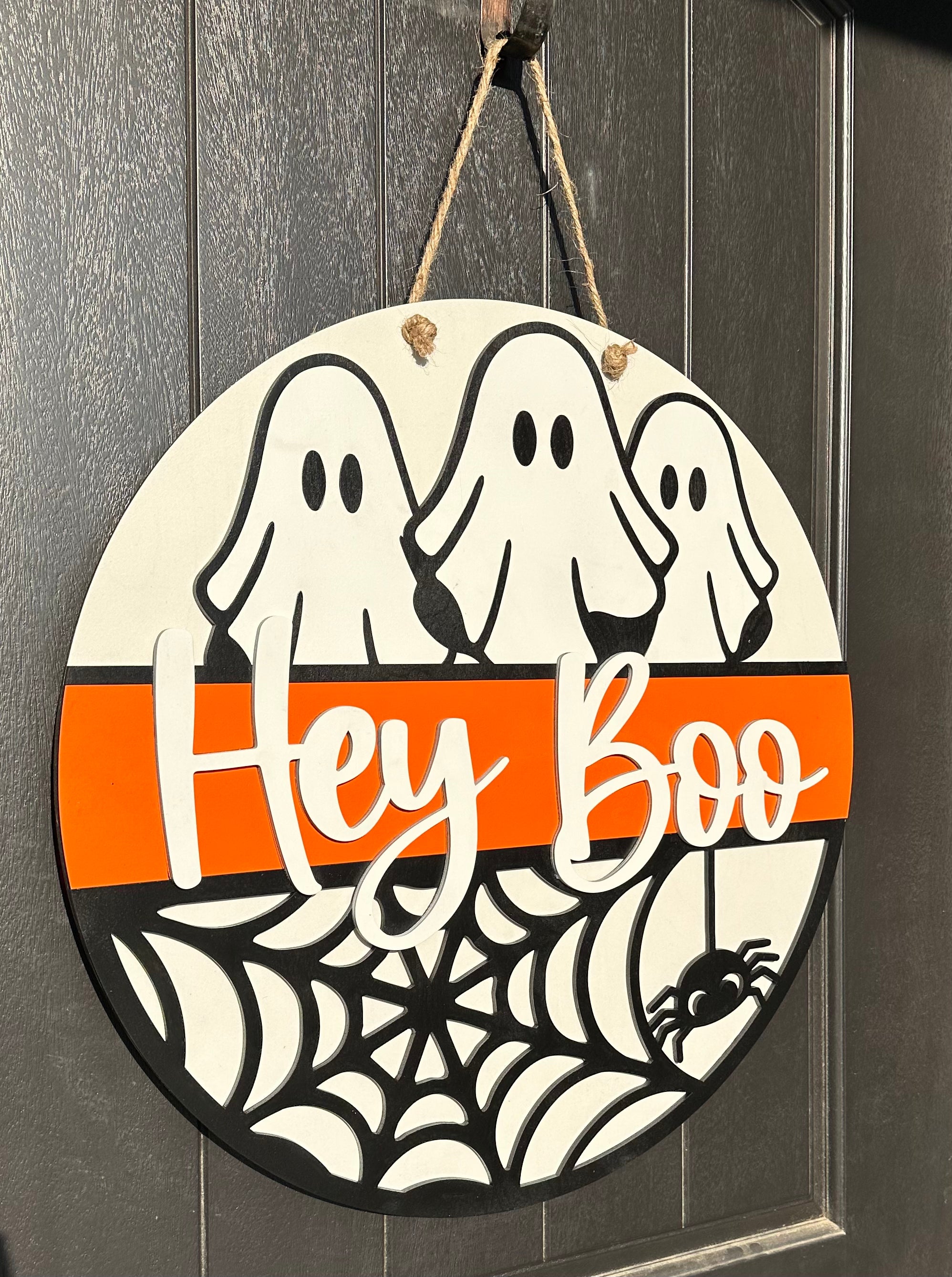 Hey Boo | Door Hanger | Ghosts | Halloween