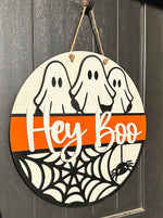 Load image into Gallery viewer, Hey Boo | Door Hanger | Ghosts | Halloween
