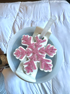 Glitter Pink Snowflake Topper