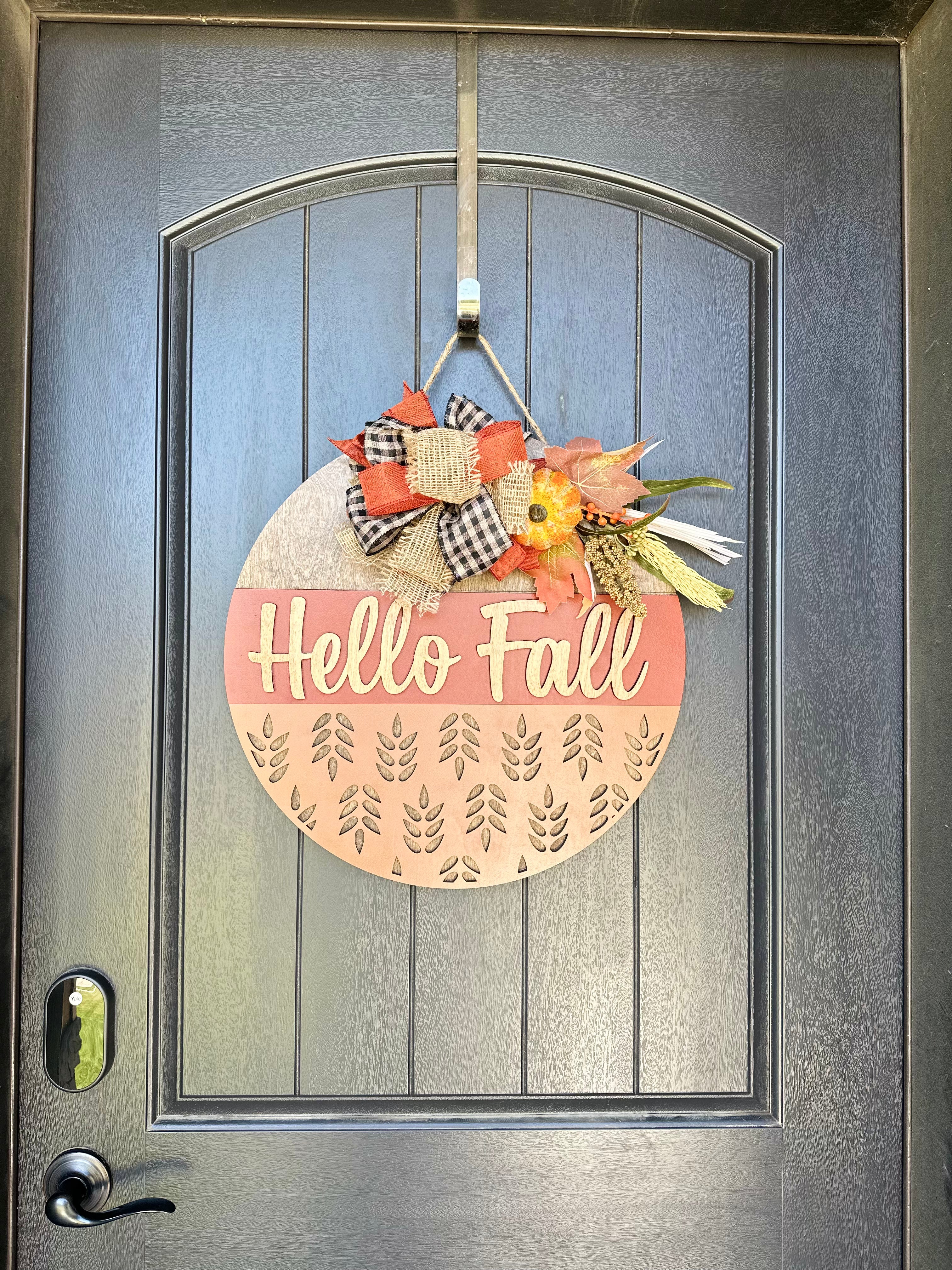 Hello Fall Wheat Bottom Door Hanger 
