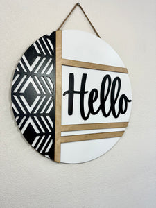 Hello | Modern | Simple Door Hanger