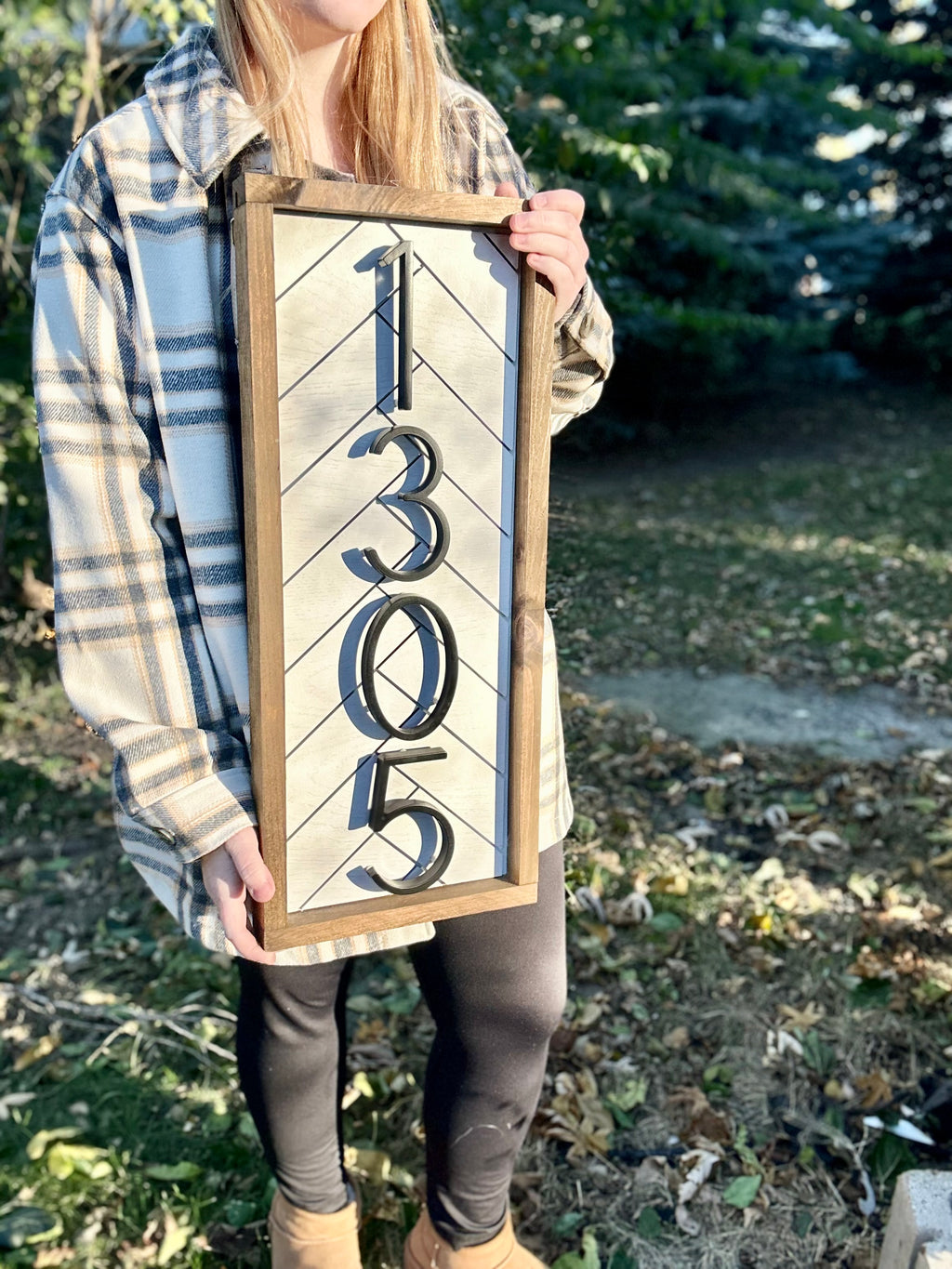 Herringbone Address Sign 