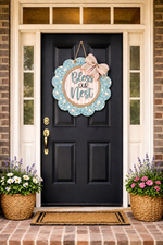 Load image into Gallery viewer, Bless our Nest | Scalloped Door Hanger
