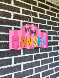 Small Personalized Teacher Sign | Desk | Door | Wall