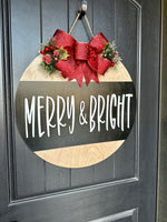 Load image into Gallery viewer, Merry &amp; Bright Door Hanger 
