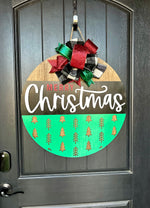 Load image into Gallery viewer, Merry Christmas Green Tree Bottom Door Hanger
