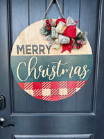 Load image into Gallery viewer, Merry Christmas Plaid Door Hanger 
