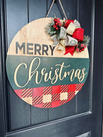 Load image into Gallery viewer, Merry Christmas Plaid Door Hanger 2
