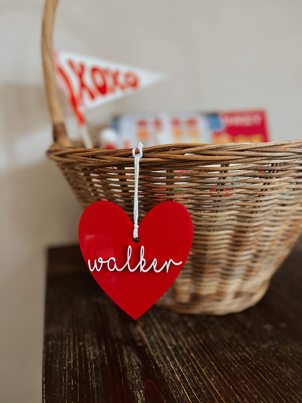 Personalized Name Tags | Valentine's Day Gift Basket Tags | Heart Tags