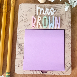 Post It Note Holder | School Design | Personalized | Teacher