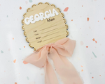 Load image into Gallery viewer, Newborn Birth Announcement | Scalloped | Chiffon Bow
