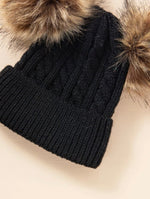 Load image into Gallery viewer, Toddle Pom Pom Hat Black
