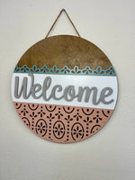 Load image into Gallery viewer, Welcome | Vintage | Spring Door Hanger
