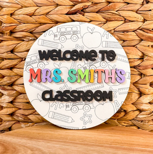 Welcome To Teacher's Classroom | Door Hanger | Sign