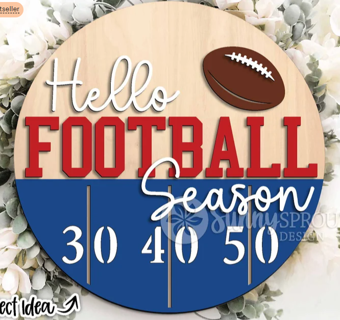 Hello Football Season 2 Door Hanger | Field Bottom