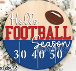 Load image into Gallery viewer, Hello Football Season 2 Door Hanger | Field Bottom
