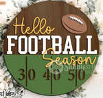 Load image into Gallery viewer, Hello Football Season 2 Door Hanger | Field Bottom
