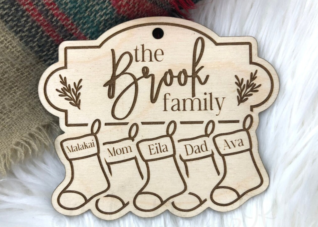 Personalized Family Stocking Ornaments