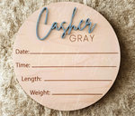 Load image into Gallery viewer, Personalized Wooden Birth Announcement Sign
