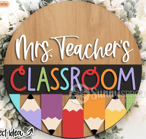 Teacher Classroom Pencil Door Hanger