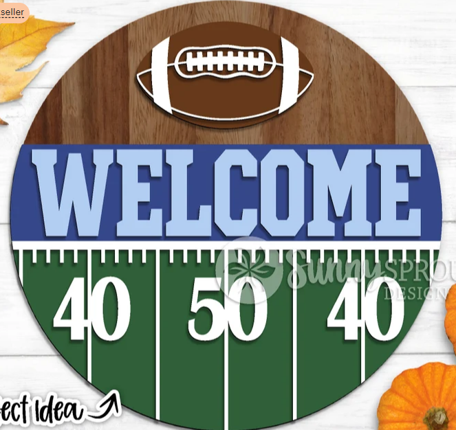 Welcome | Football Door Hanger