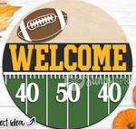 Load image into Gallery viewer, Welcome | Football Door Hanger
