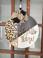 Load image into Gallery viewer, Oh hello there Leopard Door Hanger
