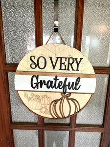 So Very Grateful Door Hanger